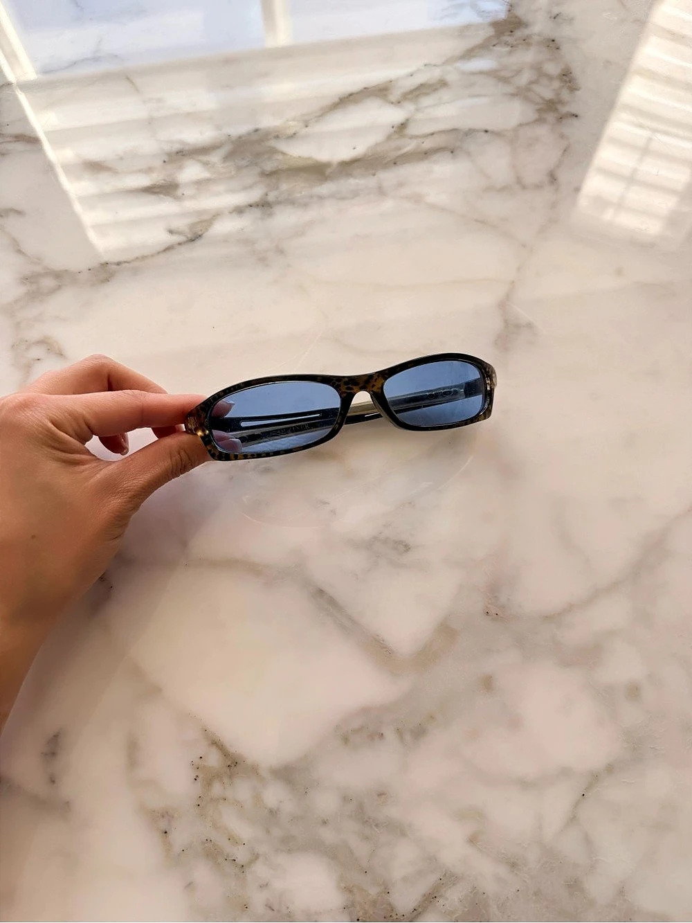 Rectangular Sunglasses in Black & Gold Like New
